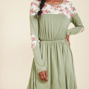 Green flower dress